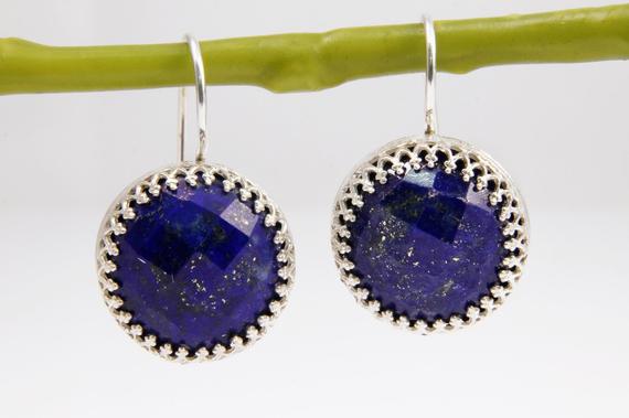 Lapis Earrings · September Birthstone Earrings · Navy Blue Earrings · Stud Earrings Silver · Statement Earrings · Gemstone Earrings