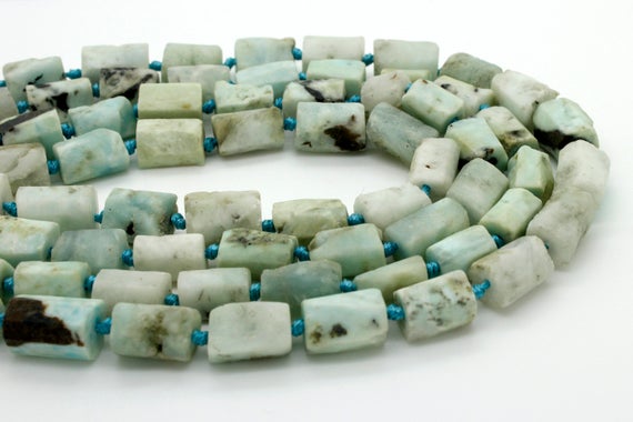 Larimar, Natural Larimar Rough Cut Nugget Cube Chips Loose Gemstone Assorted Size Beads - Pgs184