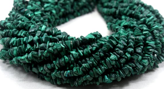 Aaa Quality 16" Long Natural Malachite Gemstone,size 5-7 Mm Center Drilled Polished Smooth Malachite Uncut Chips Making Jewelry Wholesale