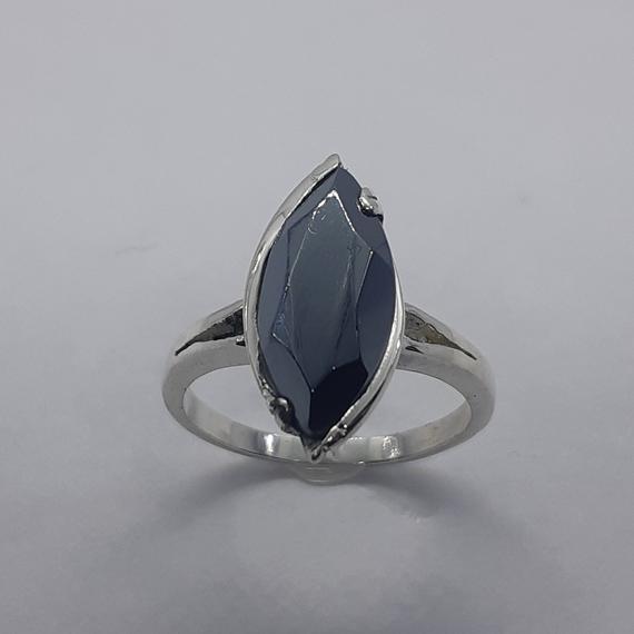 Marquise Ring, Hematite Ring, Women Hematite Ring, 925 Sterling Silver, Free Shipping, Hematite Jewelry, Christmas Gift, Authentic Stone