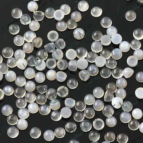 Grey Moonstone Cabochon 3mm Round - Per Stone