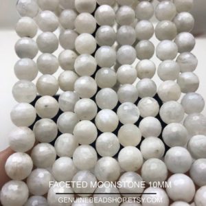 Shop Rainbow Moonstone Faceted Beads! 19pcs-Half Strand, Rainbow Moonstone Faceted Round Bead 10mm、Rainbow Moonstone Beads, Natural Moonstone Beads, Hole Size 1mm, SKU10740188 | Natural genuine faceted Rainbow Moonstone beads for beading and jewelry making.  #jewelry #beads #beadedjewelry #diyjewelry #jewelrymaking #beadstore #beading #affiliate #ad