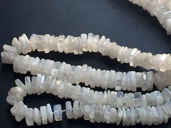5mm White Rainbow Moonstone Square Heishi Beads, Rainbow Moonstone Square Spacer Beads, Rainbow Monnstone For Jewelry (8in To 16in Options)