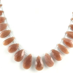 Shop Moonstone Bead Shapes! AAA Quality 1 Strand Natural Peach Moonstone Necklace Beads,21 Pieces,Moonstone Pear Shape,Moonstone Faceted Bead,Jewelry Making,Wholesale | Natural genuine other-shape Moonstone beads for beading and jewelry making.  #jewelry #beads #beadedjewelry #diyjewelry #jewelrymaking #beadstore #beading #affiliate #ad