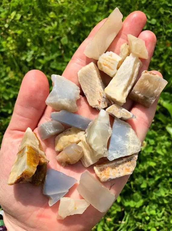 Raw Moonstone Crystal - Multi Color Moonstone - White Moonstone - Peach Moonstone - Rough Mixed Moonstone - Healing Crystals & Stones