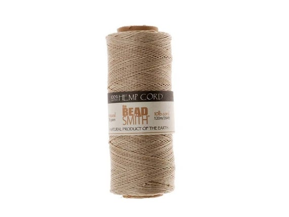 Natural Beige 0.5mm Natural Hemp Twine Bead Cord. 120 Meters 394 Feet Long