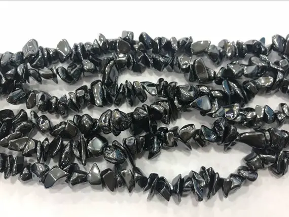 Natural Hematite 5-8mm Chips Genuine Loose Black Nugget Beads 15 Inch Jewelry Supply Bracelet Necklace Material Support Wholesale