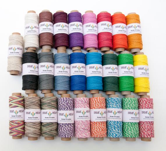 Natural Hemp Twine: 16 Spools, 205 Ft Each - Choose Your Colors