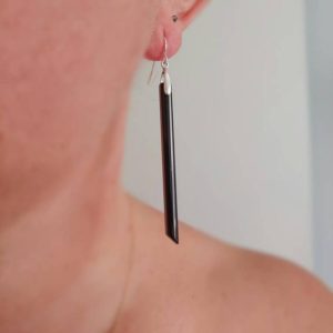 Stick black obsidian stick earrings. Dagger earrings. Silver obsidian earrings | Natural genuine Obsidian earrings. Buy crystal jewelry, handmade handcrafted artisan jewelry for women.  Unique handmade gift ideas. #jewelry #beadedearrings #beadedjewelry #gift #shopping #handmadejewelry #fashion #style #product #earrings #affiliate #ad