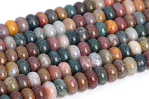 Genuine Natural Matte Ocean Jasper Loose Beads Grade Rondelle Shape 6x4mm 8x4mm