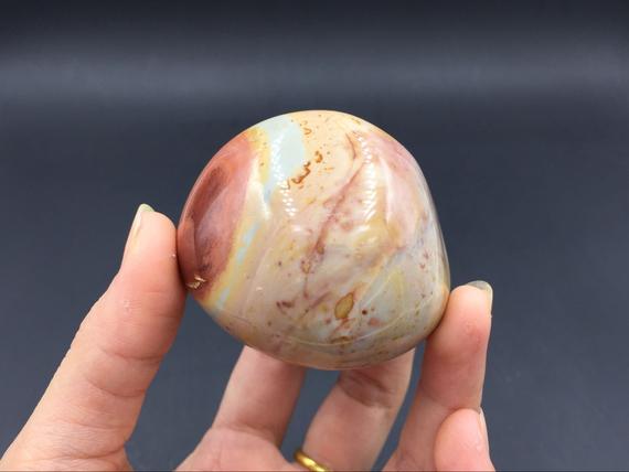 2.3" Polished Ocean Jasper Stone Specimen Tumbled Stone Palm Stone Crystal Mineral Specimen Healing Meditation Cd-oj-07