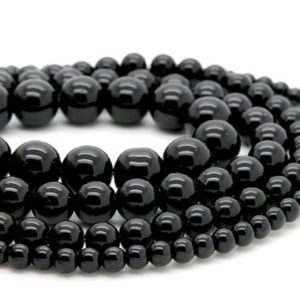Shop Onyx Round Beads! Black Onyx Beads, Natural Black Onyx Smooth Polished Round Sphere Gemstone Beads – (4mm 6mm 8mm 10mm) – RN113 | Natural genuine round Onyx beads for beading and jewelry making.  #jewelry #beads #beadedjewelry #diyjewelry #jewelrymaking #beadstore #beading #affiliate #ad
