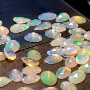Shop Opal Cabochons! 7-9mm Ethiopian Opal Mix Shape Rose Cut Cabochons, Natural Fire Opal Faceted Flat Back Cabochons For Jewelry (5Pcs To 10Pcs Options) – PDG3 | Natural genuine stones & crystals in various shapes & sizes. Buy raw cut, tumbled, or polished gemstones for making jewelry or crystal healing energy vibration raising reiki stones. #crystals #gemstones #crystalhealing #crystalsandgemstones #energyhealing #affiliate #ad