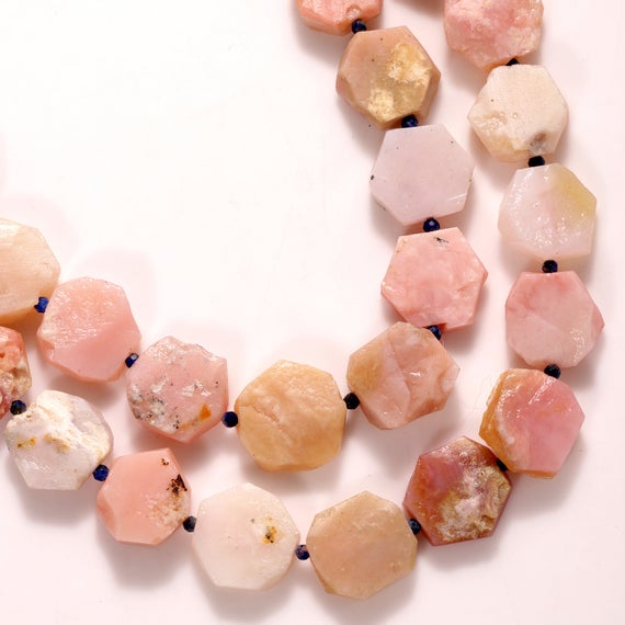 85 Cts Pink Opal Gemstone Beads -" Pink Opal Beads "- Loose Opal Uncut Stone , Making Jewelry Opal , Beads ,