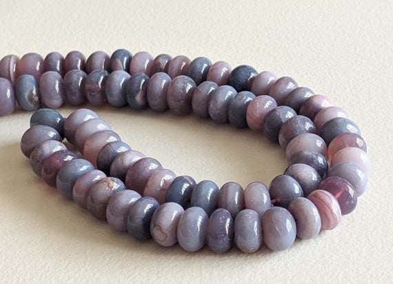 8-8.5mm Lavender Opal Plain Rondelle Beads, Lavender Opal Beads, Lavender Opal Beads For Jewelry (7.5in To 15in Options) - Aag89