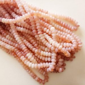 Shop Opal Rondelle Beads! 8mm Pink Opal Plain Rondelle Beads, Shaded Pink Opal Beads, Pink Opal Beads for Jewelry (8IN To 16IN Options) – AAG118 | Natural genuine rondelle Opal beads for beading and jewelry making.  #jewelry #beads #beadedjewelry #diyjewelry #jewelrymaking #beadstore #beading #affiliate #ad