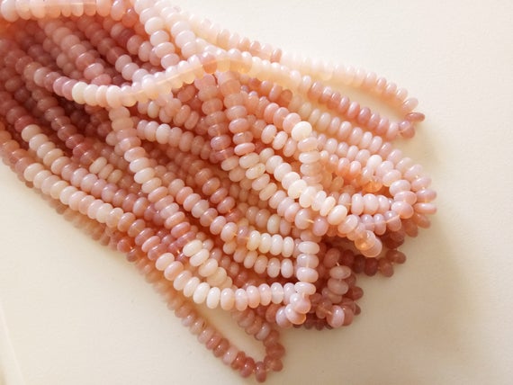 8mm Pink Opal Plain Rondelle Beads, Shaded Pink Opal Beads, Pink Opal Beads For Jewelry (8in To 16in Options) - Aag118