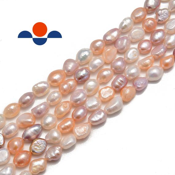 Multi Fresh Water Pearl Side Drill Nugget Beads 4mm 6mm 8mm 10mm 14" Strand
