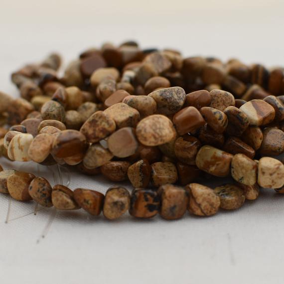 Picture Jasper Gemstone Tumblestone Nugget Pebble Beads - 5mm - 8mm - 15" Strand