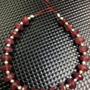 Shop Pink Sapphire Beads! Natural Pink Sapphire Faceted Rondelle Beads 7.MM Pink Sapphire Gemstone Beads 5.5" Strand Top Quality Sapphire Beads | Natural genuine faceted Pink Sapphire beads for beading and jewelry making.  #jewelry #beads #beadedjewelry #diyjewelry #jewelrymaking #beadstore #beading #affiliate #ad