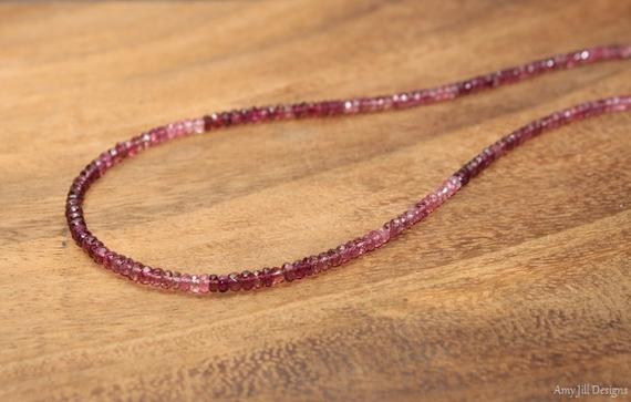Pink Tourmaline Necklace, Pink Tourmaline Jewelry, Shaded, Ombre, October Birthstone