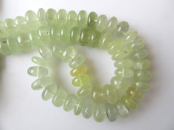 11mm Natural Prehnite Rondelle Beads, Smooth Rondelle Beads, 17 Inch Strand, Gds665
