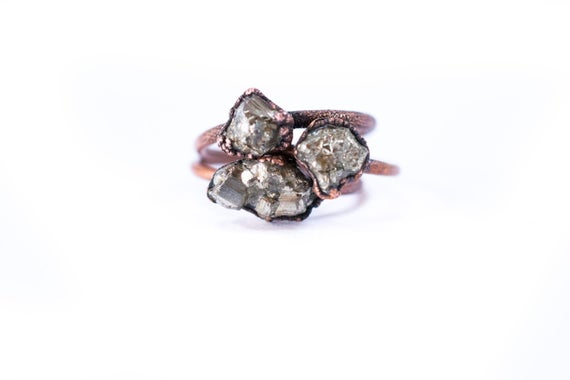 Sale Raw Pyrite Ring | Fool's Gold Jewelry | Fool's Gold Ring | Rough Pyrite Jewelry