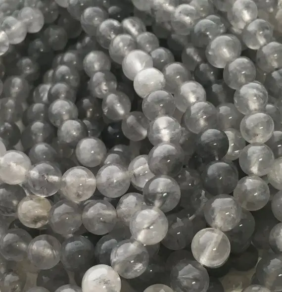 Cloud Quartz, 6mm Beads, Gray Beads, Quartz Beads Cloud Quartz Beads, Light Grey, Cloudy Quartz, Grey Quartz Beads, Beads For Jewelry Making