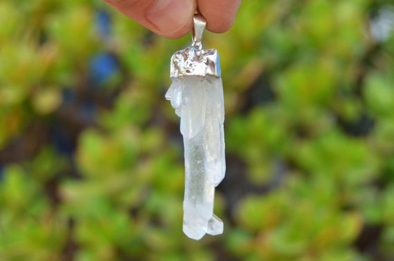 Raw Crystal Pendant - Clear Crystal Quartz Point - Healing Pendant - Chakra Crystals - Balancing Energy