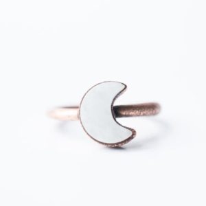 Shop Quartz Crystal Rings! White Quartz ring | Simple stone stacking ring | Electroformed mineral jewelry | Organic stone jewelry | Moon Ring | Natural genuine Quartz rings, simple unique handcrafted gemstone rings. #rings #jewelry #shopping #gift #handmade #fashion #style #affiliate #ad