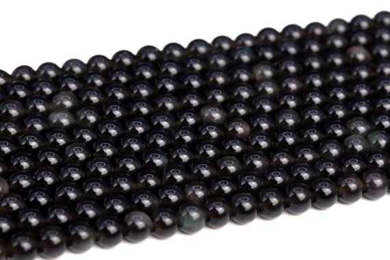 Genuine Natural Rainbow Obsidian Loose Beads Grade Aa Round Shape 4mm