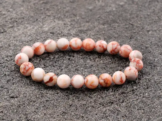 Rhodochrosite Bracelet, Rhodochrosite Bracelet 8 Mm Beads, Rhodochrosite, Bracelets, Metaphysical Crystals, Gifts, Crystals, Gemstones, Gems