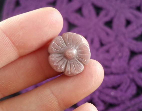 Rhodochrosite Flower Crystal Carved Flower Pink Rare Stones Crystals Polished Love Heart Chakra Floral Carving Bead Cabochon