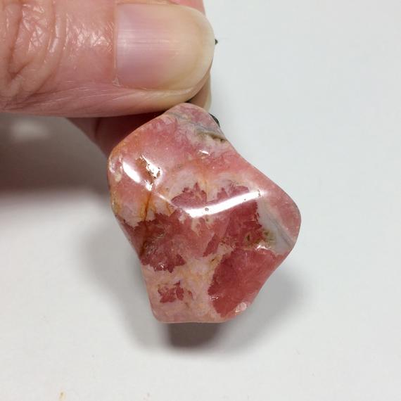 1.3" Rhodochrosite Pendant - 90ct - Drilled - Tumbled - Natural Crystal - Healing Crystal - Meditation Stone - Jewelry Necklace Gift - 18g