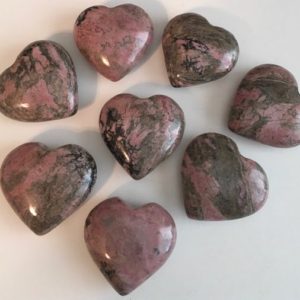 Shop Rhodonite Shapes! Rhodonite Gemstone Puffy Heart, 50mm heart,  Healing Stone from Brazil, Healing Crystal,Chakra Stone, Spiritual Stone | Natural genuine stones & crystals in various shapes & sizes. Buy raw cut, tumbled, or polished gemstones for making jewelry or crystal healing energy vibration raising reiki stones. #crystals #gemstones #crystalhealing #crystalsandgemstones #energyhealing #affiliate #ad