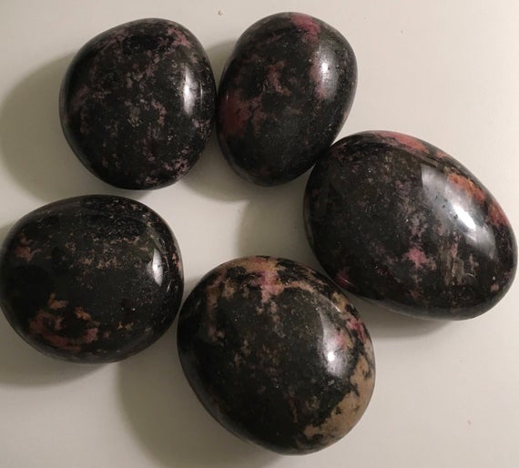 Rhodonite Healing Palm Stone, Emotional Balance, First Aid Stone, Heart Chakra Stone, Spiritual Stone