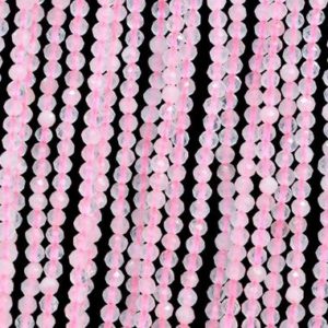 Shop Rose Quartz Faceted Beads! Genuine Natural Rose Quartz Loose Beads Grade AAA Faceted Round Shape 2mm 3mm 4mm | Natural genuine faceted Rose Quartz beads for beading and jewelry making.  #jewelry #beads #beadedjewelry #diyjewelry #jewelrymaking #beadstore #beading #affiliate #ad