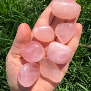 Shop Tumbled Crystals & Pocket Stones! Rose Quartz Tumbled Crystal – Multiple Sizes Available – Tumbled Rose Quartz  – Polished Pink Rose Quartz Gemstone – Pink Quartz Crystal | Natural genuine stones & crystals in various shapes & sizes. Buy raw cut, tumbled, or polished gemstones for making jewelry or crystal healing energy vibration raising reiki stones. #crystals #gemstones #crystalhealing #crystalsandgemstones #energyhealing #affiliate #ad