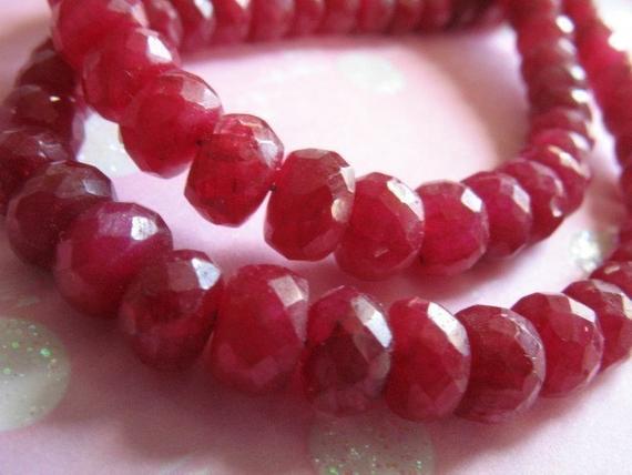 1/4 Strand, 3.25" Inch, Ruby Rondelles Beads, Luxe Aaa, 4-5 Or 5-6 Mm, Faceted, July Birthstone Brides Bridal Tr R 45 56 True Solo