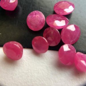 Shop Ruby Faceted Beads! 5.4-5.8mm Ruby Round Cut Stones, 4 Pieces Natural Johnson Mines Ruby Cut Stone, Loose Faceted Ruby Round, Ruby For Jewelry – AUSPH32 | Natural genuine faceted Ruby beads for beading and jewelry making.  #jewelry #beads #beadedjewelry #diyjewelry #jewelrymaking #beadstore #beading #affiliate #ad