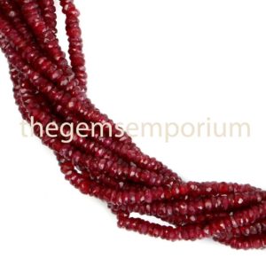 Shop Ruby Faceted Beads! 1.90-3mm Wholesale Ruby Faceted Rondelle, Natural Ruby Faceted Rondelle Beads,Ruby Rondelle Beads,Ruby Wholesale Beads,Ruby Faceted Beads | Natural genuine faceted Ruby beads for beading and jewelry making.  #jewelry #beads #beadedjewelry #diyjewelry #jewelrymaking #beadstore #beading #affiliate #ad