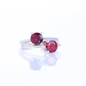Shop Ruby Rings! Ruby Ring, Sterling Silver Ring, Ruby Engagement Ring, Ruby Solitaire Ring, Ruby Birthstone Ring Size 5 6 7 8, Gifts for Women | Natural genuine Ruby rings, simple unique alternative gemstone engagement rings. #rings #jewelry #bridal #wedding #jewelryaccessories #engagementrings #weddingideas #affiliate #ad