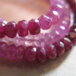 Ruby Rondelles Beads, Luxe AAA, 2-3 mm, Shaded Plum Pink Red, faceted.. july love bridal tr r 23 | Natural genuine beads Array beads for beading and jewelry making.  #jewelry #beads #beadedjewelry #diyjewelry #jewelrymaking #beadstore #beading #affiliate #ad