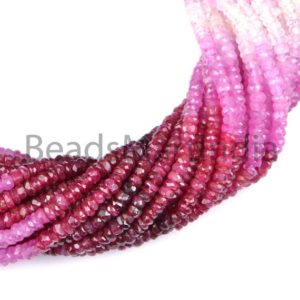 Shop Ruby Rondelle Beads! Ruby Shaded Faceted Rondelle Beads, 2.5-3.5 Mm Faceted Ruby Rondelle Beads,AAA Quality Beads, Ruby Shaded Rondelle Beads,Ruby Rondelle Beads | Natural genuine rondelle Ruby beads for beading and jewelry making.  #jewelry #beads #beadedjewelry #diyjewelry #jewelrymaking #beadstore #beading #affiliate #ad