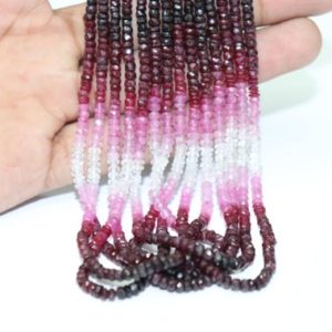 Shop Ruby Rondelle Beads! Ruby Shaded Faceted Rondelle Beads   Ruby Shaded Beads  Sapphire Beads   Ruby Rondelle Beads Wholesale Beads | Natural genuine rondelle Ruby beads for beading and jewelry making.  #jewelry #beads #beadedjewelry #diyjewelry #jewelrymaking #beadstore #beading #affiliate #ad
