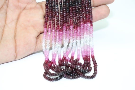 Ruby Shaded Faceted Rondelle Beads   Ruby Shaded Beads  Sapphire Beads   Ruby Rondelle Beads Wholesale Beads