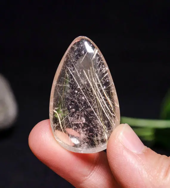 Golden Rutilated And Angel Feather Quartz Pendant/inclusion Crystal/rutile Charm/rutilated Quartz Pendant/crystal Pendant/gift For Her#2353