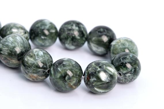 12mm Seraphinite Beads Grade Aa Genuine Natural Gemstone Half Strand Round Loose Beads 8" Bulk Lot 1,3,5,10 And 50 (105525h-1689)