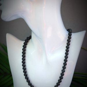 Shop Shungite Necklaces! Genuine Shungite EMF Protection 8mm Smooth Black Bead Necklace 18 inches with 2 in. Silver extension chain Lobster Clasp | Natural genuine Shungite necklaces. Buy crystal jewelry, handmade handcrafted artisan jewelry for women.  Unique handmade gift ideas. #jewelry #beadednecklaces #beadedjewelry #gift #shopping #handmadejewelry #fashion #style #product #necklaces #affiliate #ad