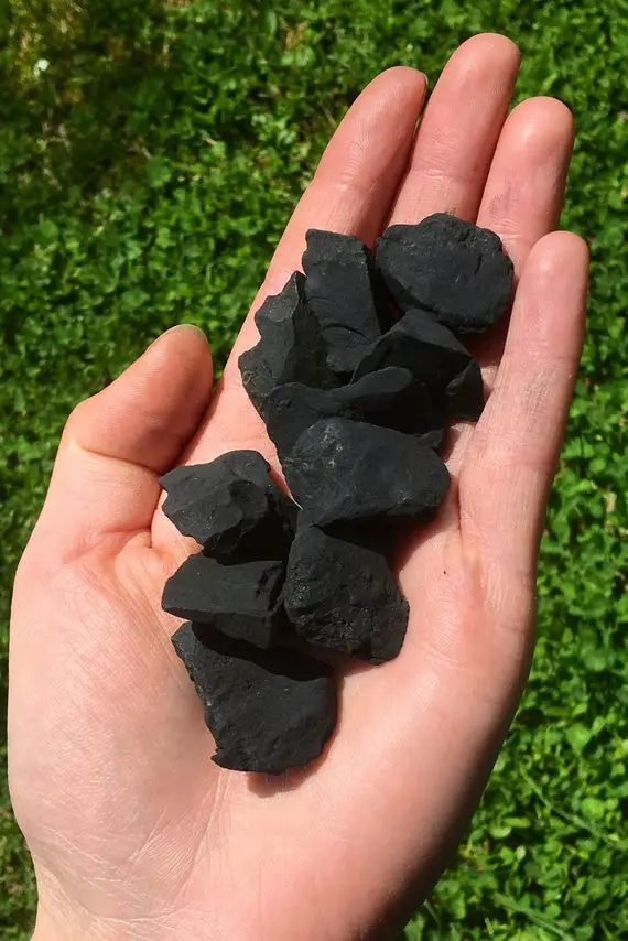 Raw Shungite Stone 0.5" - 1"  - Raw Stones - Healing Crystals And Stones - Shungite Stone - Emf Protection Stones - Root Chakra Stones